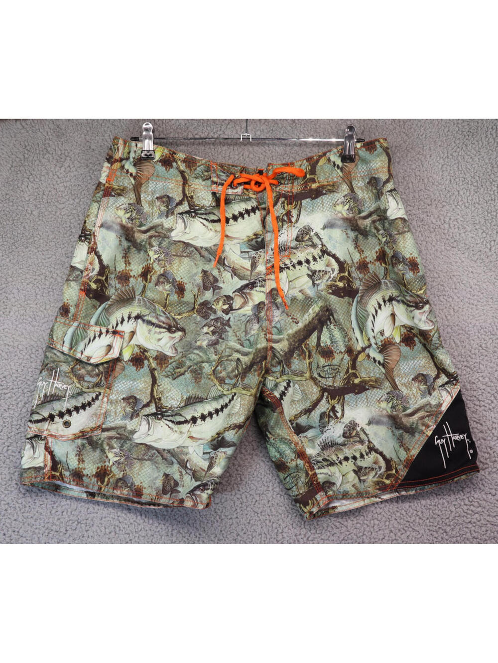 Guy Harvey Strike Camo Board Short Fatigue Men 32 Swim Trunk